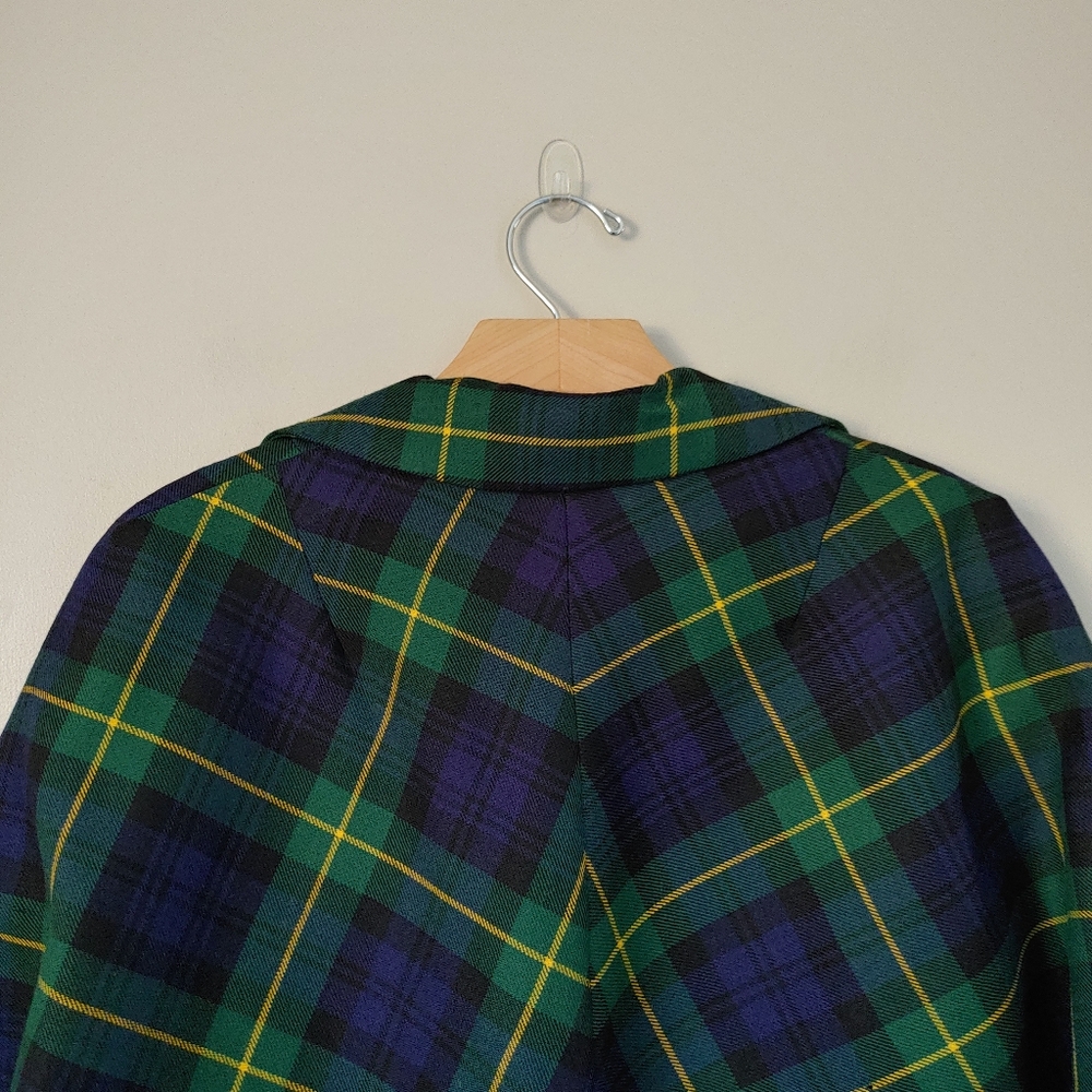 Vintage Aljean Wool Cape Plaid Tartan - Picture 13 of 16